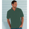 Bottle Green - Back - Russell Mens Ripple Collar & Cuff Short Sleeve Polo Shirt
