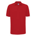 Classic Red - Front - Russell Mens Ripple Collar & Cuff Short Sleeve Polo Shirt