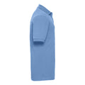 Sky Blue - Back - Russell Mens Ripple Collar & Cuff Short Sleeve Polo Shirt