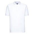 White - Front - Russell Mens Ripple Collar & Cuff Short Sleeve Polo Shirt