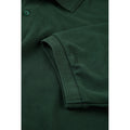 Bottle Green - Close up - Russell Mens Ripple Collar & Cuff Short Sleeve Polo Shirt