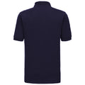 French Navy - Back - Russell Mens Ripple Collar & Cuff Short Sleeve Polo Shirt