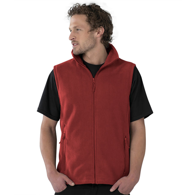 Classic Red - Back - Jerzees Colour Fleece Gilet Jacket - Bodywarmer