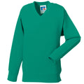Winter Emerald - Front - Jerzees Schoolgear Childrens V-Neck Sweatshirt