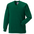 Bottle Green - Front - Jerzees Schoolgear Childrens V-Neck Sweatshirt