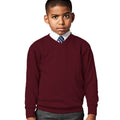 Burgundy - Back - Jerzees Schoolgear Childrens V-Neck Sweatshirt