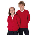Bright Red - Side - Jerzees Schoolgear Childrens V-Neck Sweatshirt
