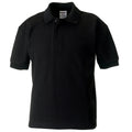 Black - Front - Jerzees Schoolgear Childrens 65-35 Pique Polo Shirt