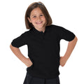 Black - Back - Jerzees Schoolgear Childrens 65-35 Pique Polo Shirt