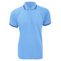 Light Blue-Navy - Front - Kustom Kit Mens Tipped Piqué Short Sleeve Polo Shirt