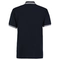 Navy-White - Back - Kustom Kit Mens Tipped Piqué Short Sleeve Polo Shirt