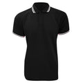 Black-White - Front - Kustom Kit Mens Tipped Piqué Short Sleeve Polo Shirt