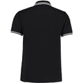 Black-White - Back - Kustom Kit Mens Tipped Piqué Short Sleeve Polo Shirt