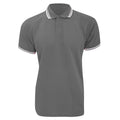 Graphite- White - Front - Kustom Kit Mens Tipped Piqué Short Sleeve Polo Shirt