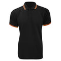 Black-Orange - Front - Kustom Kit Mens Tipped Piqué Short Sleeve Polo Shirt