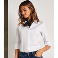 Black - Close up - Kustom Kit Ladies Continental 3-4 Length Sleeve Blouse