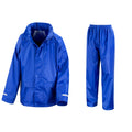 Royal - Front - Result Core Childrens-Kids Unisex Junior Rain Suit Jacket And Trousers Set