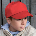 Red - Back - Result Unisex Childrens-Kids Plain Basebll Cap
