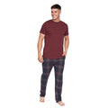 Burgundy - Front - Duck and Cover Mens Callister Pyjama Set