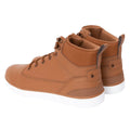 Brown - Back - Crosshatch Mens Staiger Leather Trainers