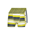 Neon Yellow-Grey-Black - Front - Crosshatch Mens Dipper Boxer Shorts (Pack of 5)
