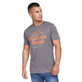 Olive-Grey - Side - Crosshatch Mens Univarsity T-Shirt (Pack Of 2)