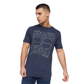 Navy-Sage-Grey-Blue-Cream - Side - Crosshatch Mens Sneepy T-Shirt (Pack of 5)