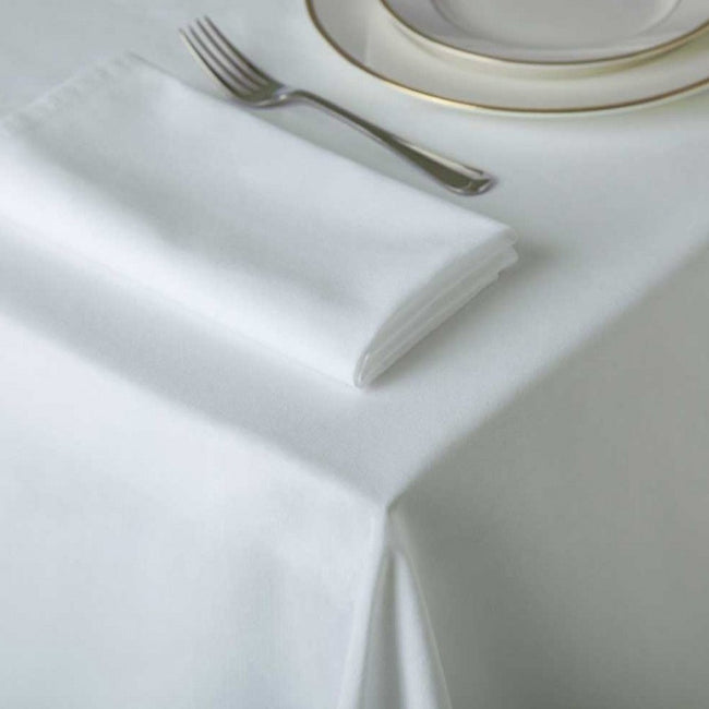 White - Front - Belledorm Amalfi Round Table Cloth