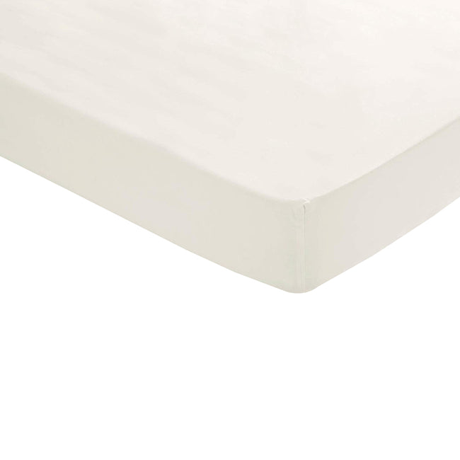 Ivory - Back - Belledorm 200 Thread Count Egyptian Cotton Ultra Deep Fitted Sheet