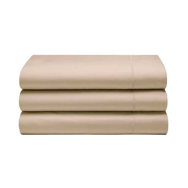 Cream - Back - Belledorm 400 Thread Count Egyptian Cotton Flat Sheet