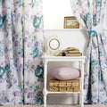 White-Purple-Green - Front - Belledorm Melody Lined Curtains