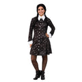 Black-White - Front - The Addams Family Womens-Ladies Wednesday Addams Costume Dress