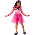 Pink-White-Black - Front - Monster High Childrens-Kids Deluxe Draculaura Costume Dress Set