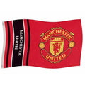 Red - Front - Manchester United FC Wordmark Stripes Flag