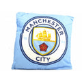 Light Blue-White - Front - Manchester City FC Official Football Crest Cushion