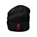 Black-Red - Lifestyle - Liverpool FC Unisex Adult Bronx Liver Bird Knitted Turned Up Cuff Beanie