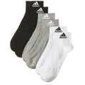 White-Grey-Black - Front - Adidas Childrens-Kids Ankle Socks (Pack of 3)