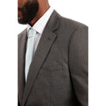 Grey - Side - Burton Mens Herringbone Slim Suit Jacket
