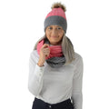 Coral-Charcoal - Front - HyFASHION Womens-Ladies Luxembourg Luxury Snood