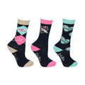 Navy-Pink-Teal-Cream - Front - Little Rider Childrens-Kids I Love My Pony Collection Socks (Pack Of 3)
