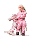 Pink - Back - Supreme Products Childrens-Kids Dotty Fleece Jumpsuit