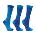 Cobalt Blue-Ocean Blue - Front - Hy Childrens-Kids DynaMizs Ecliptic Boot Socks (Pack of 3)