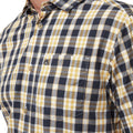 Steel Blue Check - Close up - Craghoppers Mens Jose Short Sleeved Shirt
