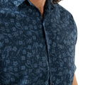 Poseidon Blue - Close up - Craghoppers Mens Pasport Floral Shirt