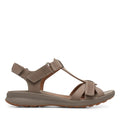 Taupe - Back - Clarks Womens-Ladies Un Adorn Vibe Leather Sandals