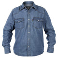 Stonewash - Side - D555 Mens Western Style Denim Shirt