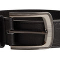 Black - Back - D555 Mens Samuel Large Buckle Leather Belt
