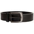Black - Front - D555 Mens Samuel Large Buckle Leather Belt