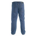 Blue - Side - D555 London Mens Kingsize Bailey Elasticated Waist Jeans