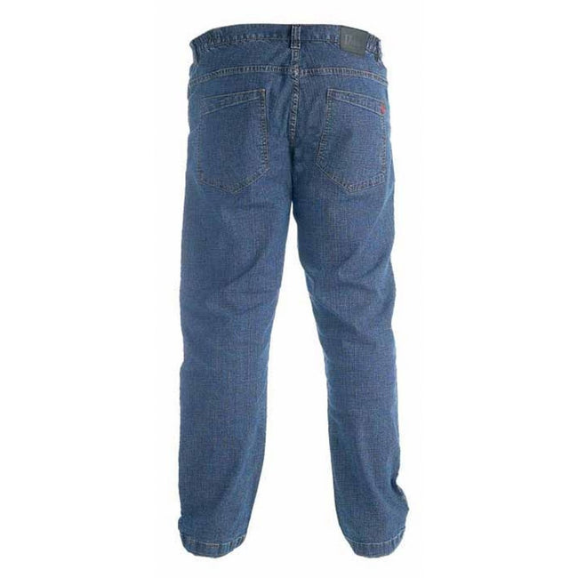 Blue - Side - Duke London Mens Kingsize Bailey Elasticated Waist Jeans